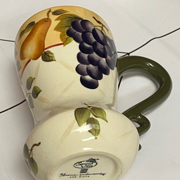 Home Interiors Rare Sonoma Villa pattern Ceramic Latte Mugs - Picture 10 of 15